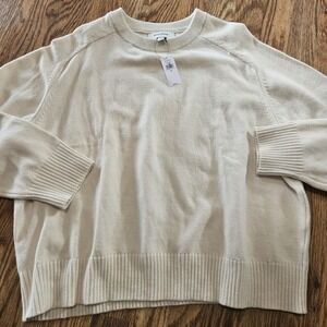 Banana Republic Womens Sweater NWT Size XL Cozy Cream Offwhite Ribbed